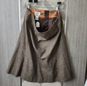 Talbots Brown and Orange Tweed Skirt